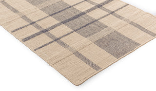 Brink and Campman Zona Check Denim Area Rug Runner Corner Image