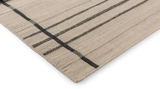 Brink and Campman Zona Line Charcoal Area Rug Corner Image