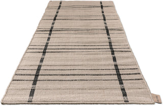 Brink and Campman Zona Line Charcoal Area Rug Runner Angle Image
