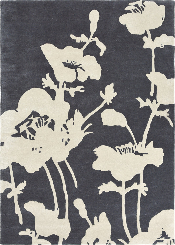 Brink and Campman Floral 300 Charcoal Area Rug by Florence Broadhurst main image