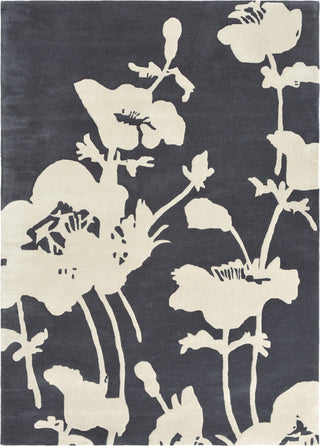 Brink and Campman Floral 300 Charcoal Area Rug by Florence Broadhurst main image