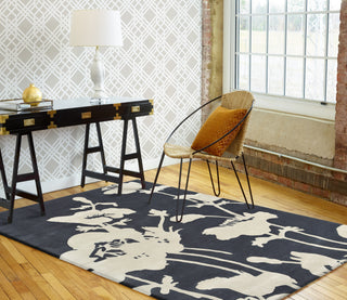 Brink and Campman Floral 300 Charcoal Area Rug by Florence Broadhurst Room Image Feature