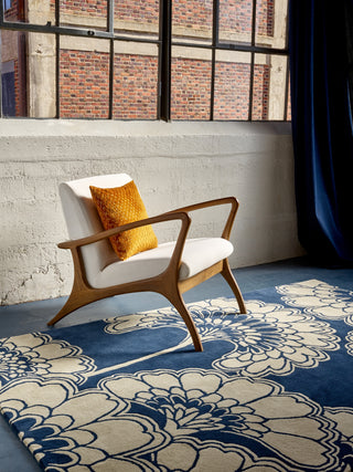 Brink and Campman Japanese Floral Midnight Area Rug by Florence Broadhurst Room Image Feature