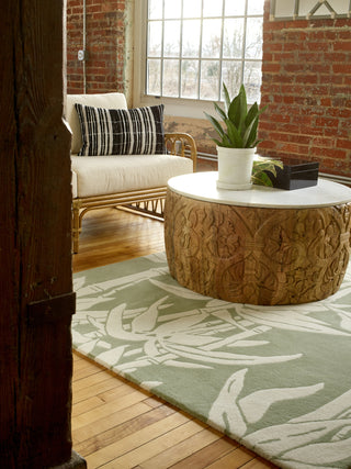 Brink and Campman Japanese Bamboo Jade Area Rug by Florence Broadhurst Room Image Feature