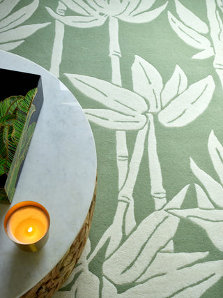 Brink and Campman Japanese Bamboo Jade Area Rug by Florence Broadhurst Room Image Feature