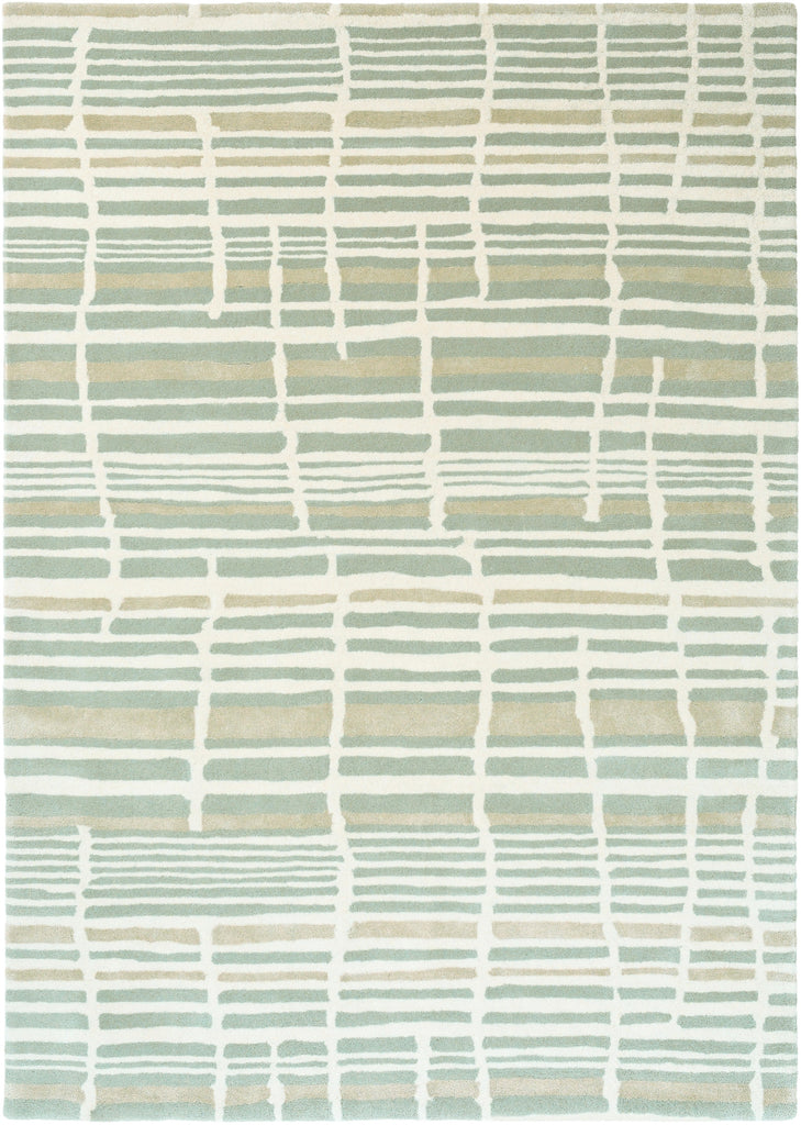Brink and Campman Tortoiseshell Stripe Jade Area Rug by Florence Broadhurst main image