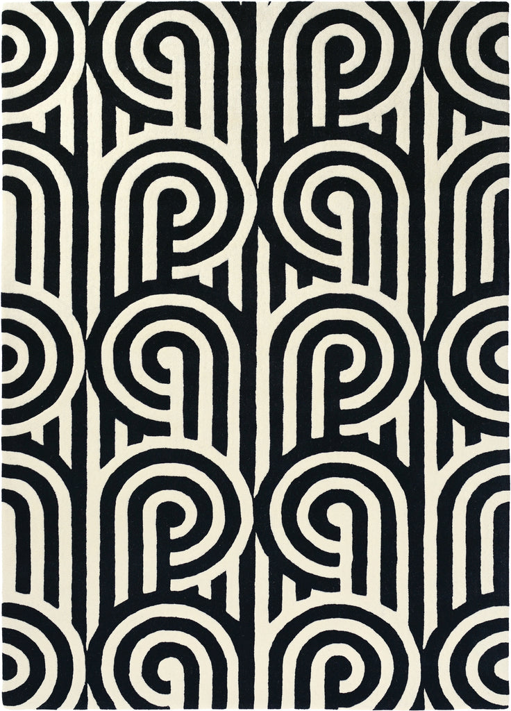 Brink and Campman Turnabouts Black Area Rug by Florence Broadhurst main image
