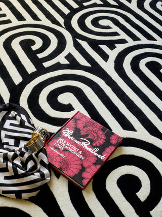 Brink and Campman Turnabouts Black Area Rug by Florence Broadhurst Room Image Feature