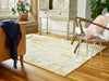 Brink and Campman Waterwave Stripe Citron Area Rug by Florence Broadhurst Room Image Feature