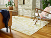 Brink and Campman Waterwave Stripe Citron Area Rug by Florence Broadhurst Room Image Feature