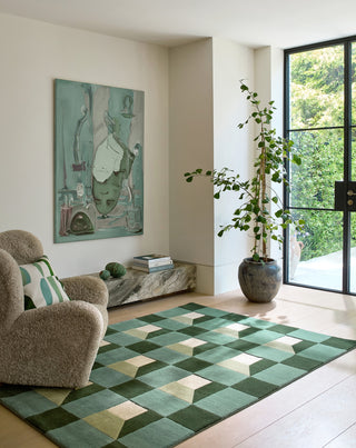 Brink and Campman Blocks Fern Area Rug by Harlequin Room Image Feature