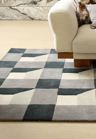 Brink and Campman Blocks Slate Area Rug by Harlequin Room Image Feature