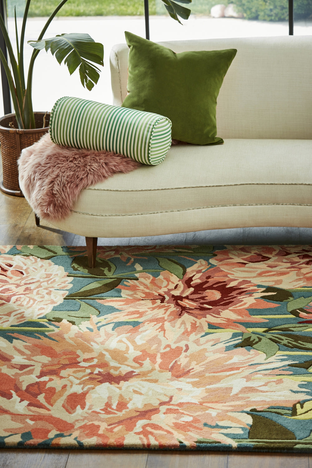 Brink and Campman Dahlia Coral/Wilderness Area Rug by Harlequin Room Image Feature