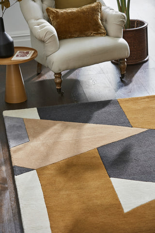 Brink and Campman Popova Caramel/Slate/Shell Area Rug by Harlequin Room Image Feature