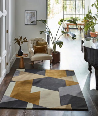 Brink and Campman Popova Caramel/Slate/Shell Area Rug by Harlequin Room Image Feature