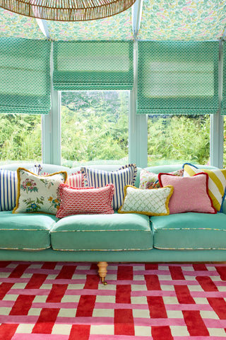 Brink and Campman Basket Weave Coral/Rose Area Rug by Harlequin x Sophie Robinson Room Image Feature