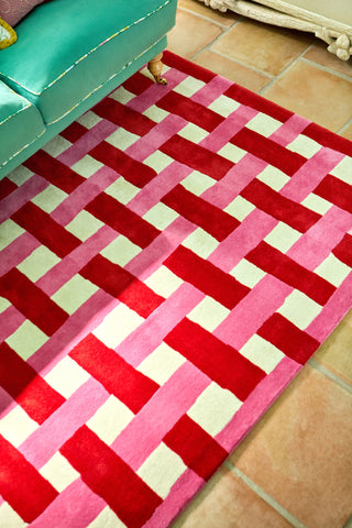 Brink and Campman Basket Weave Coral/Rose Area Rug by Harlequin x Sophie Robinson Room Image Feature
