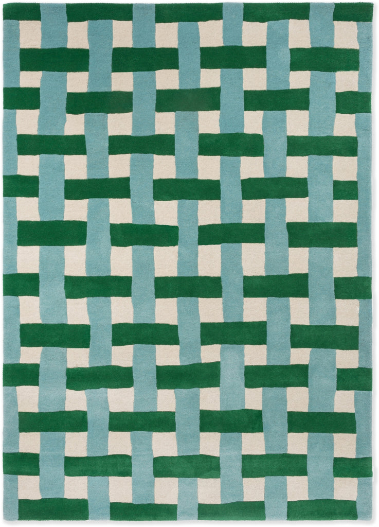 Brink and Campman Basket Weave Emerald/Aquamarine Area Rug by Harlequin x Sophie Robinson main image