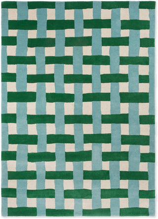 Brink and Campman Basket Weave Emerald/Aquamarine Area Rug by Harlequin x Sophie Robinson main image