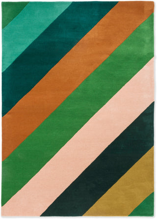 Brink and Campman Sherbet Stripe Emerald/Amber Area Rug by Harlequin x Sophie Robinson main image