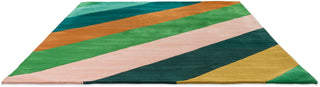 Brink and Campman Sherbet Stripe Emerald/Amber Area Rug by Harlequin x Sophie Robinson Angle Image