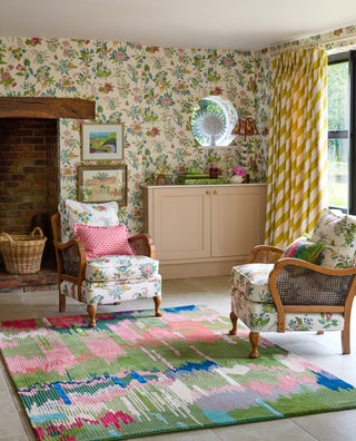 Brink and Campman Wilderness Peridot/Emerald Area Rug by Harlequin x Sophie Robinson Room Image Feature