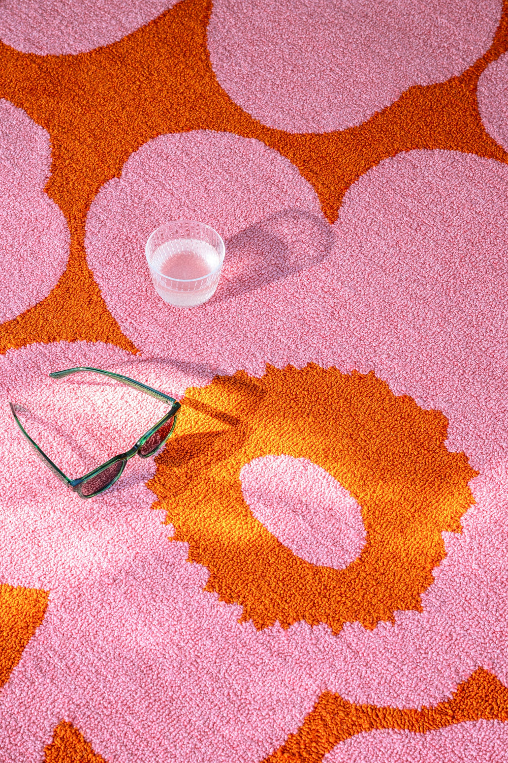 Brink and Campman Unikko Pink/Orange Area Rug by Marimekko Room Image Feature
