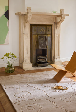 Brink and Campman Piirto Unikko Greige Area Rug by Marimekko Room Image Feature
