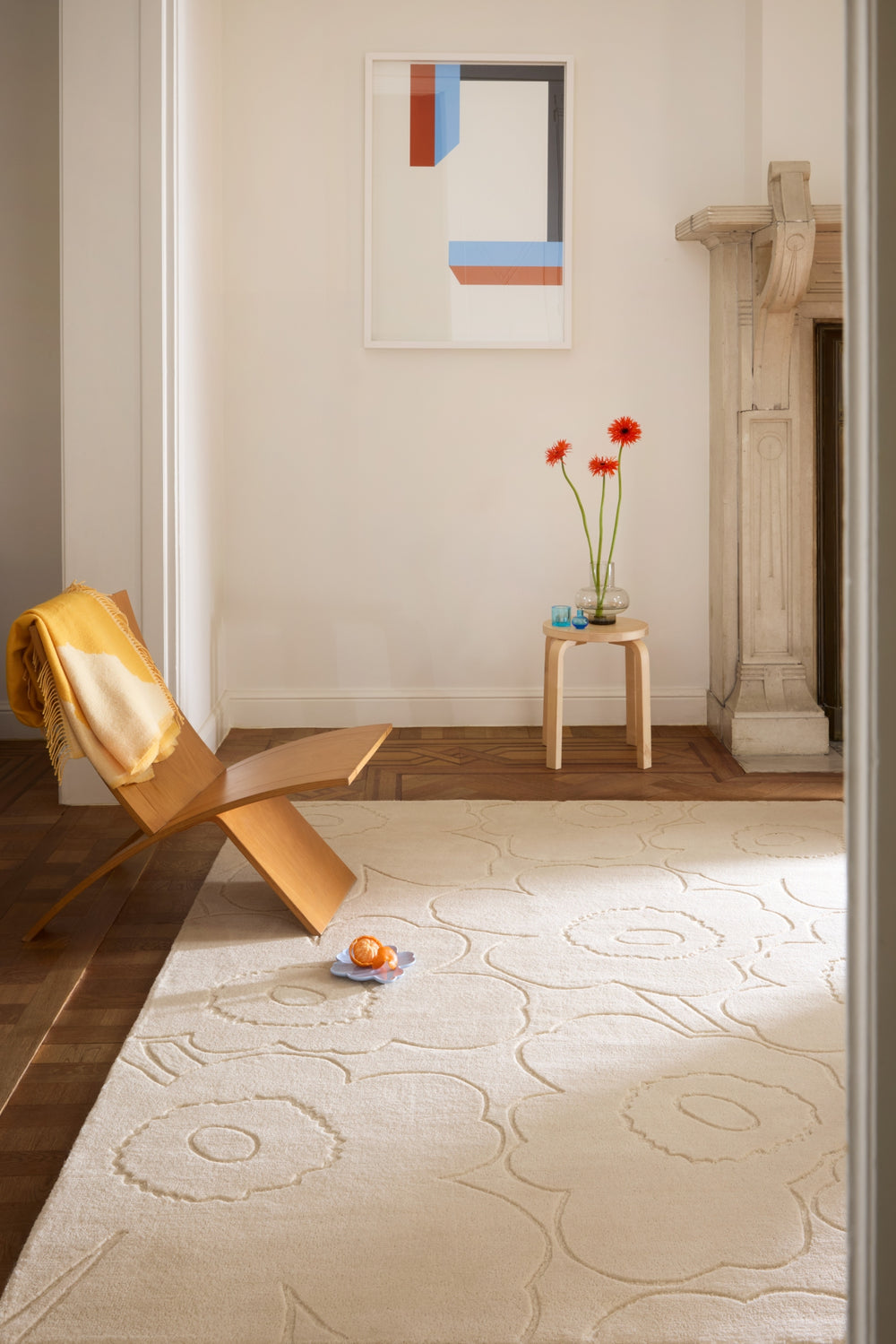 Brink and Campman Piirto Unikko Natural White Area Rug by Marimekko Room Image Feature