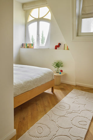 Brink and Campman Piirto Unikko Natural White Area Rug by Marimekko Runner Room Image Feature