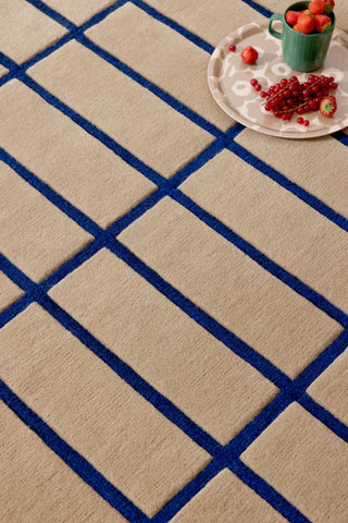 Brink and Campman Tiiliskivi Bright Blue Area Rug by Marimekko Room Image Feature