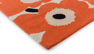 Brink and Campman Unikko Orange Red Area Rug by Marimekko Corner Image
