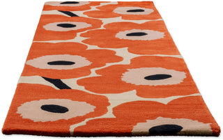 Brink and Campman Unikko Orange Red Area Rug by Marimekko Runner Angle Image