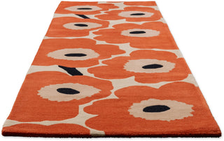 Brink and Campman Unikko Orange Red Area Rug by Marimekko Runner Angle Image