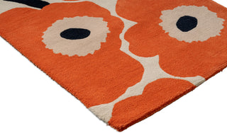 Brink and Campman Unikko Orange Red Area Rug by Marimekko Runner Corner Image