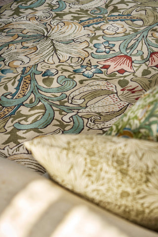 Brink and Campman Golden Lily Green/Red Area Rug by Morris Co Room Image Feature