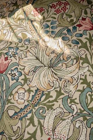 Brink and Campman Golden Lily Green/Red Area Rug by Morris Co Room Image Feature