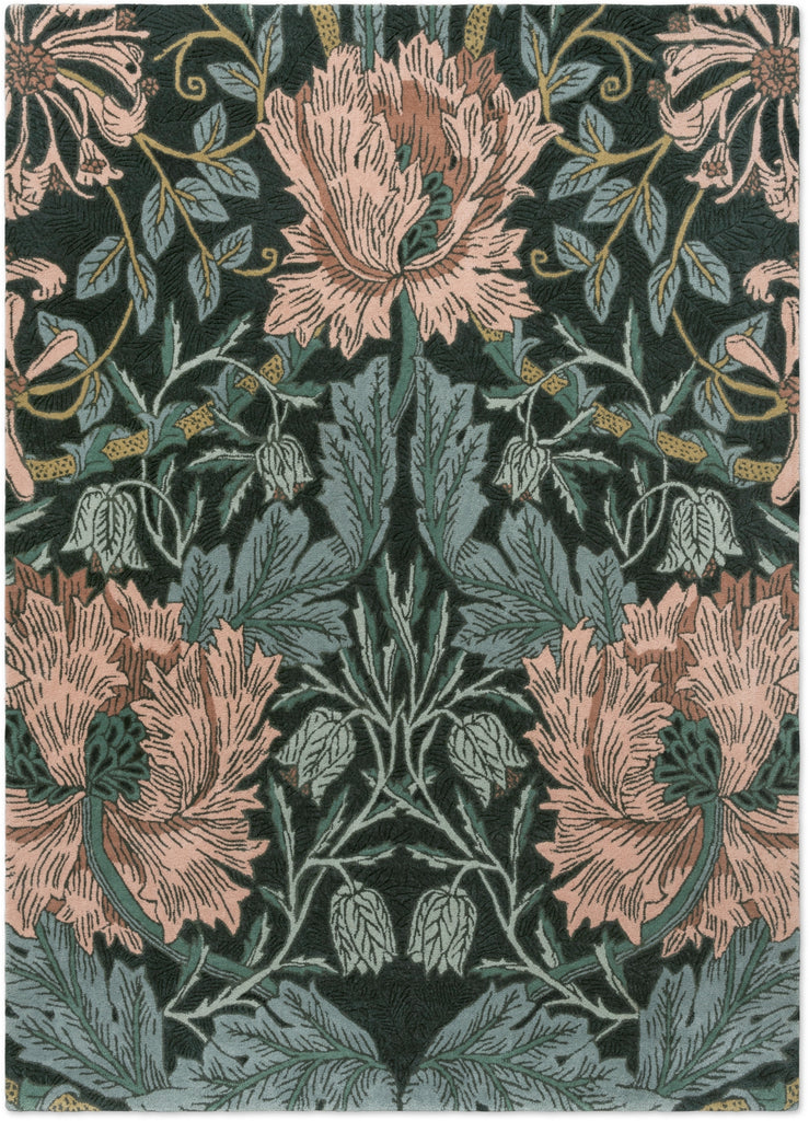 Brink and Campman Honeysuckle and Tulip Teal Area Rug by Morris Co main image