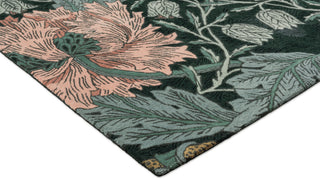 Brink and Campman Honeysuckle and Tulip Teal Area Rug by Morris Co Corner Image