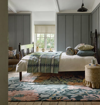Brink and Campman Honeysuckle and Tulip Teal Area Rug by Morris Co Room Image Feature