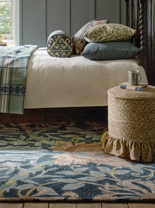 Brink and Campman Honeysuckle and Tulip Teal Area Rug by Morris Co Room Image Feature