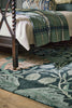 Brink and Campman Honeysuckle and Tulip Teal Area Rug by Morris Co Room Image Feature