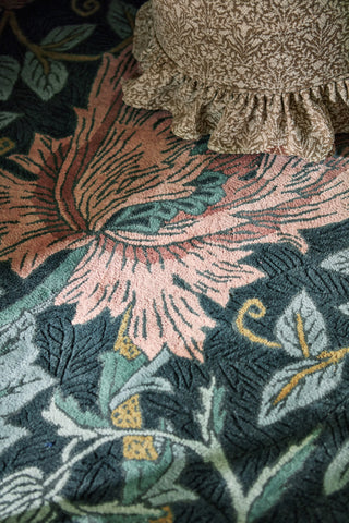 Brink and Campman Honeysuckle and Tulip Teal Area Rug by Morris Co Room Image Feature