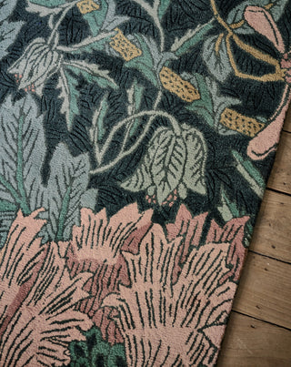 Brink and Campman Honeysuckle and Tulip Teal Area Rug by Morris Co Room Image Feature
