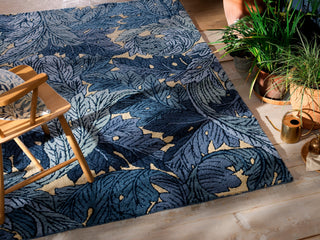 Brink and Campman Acanthus Indigo Area Rug by Morris Co Room Image Feature
