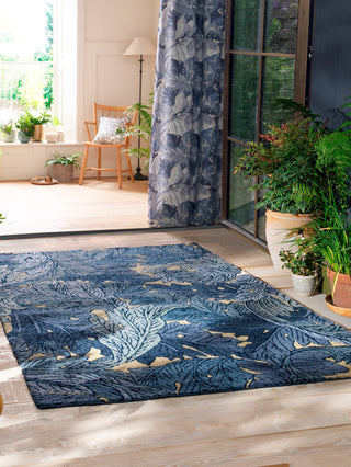 Brink and Campman Acanthus Indigo Area Rug by Morris Co Room Image Feature