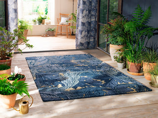 Brink and Campman Acanthus Indigo Area Rug by Morris Co Room Image Feature