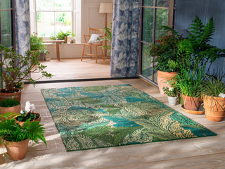 Brink and Campman Acanthus Nettle/Sky Blue Area Rug by Morris Co Room Image Feature