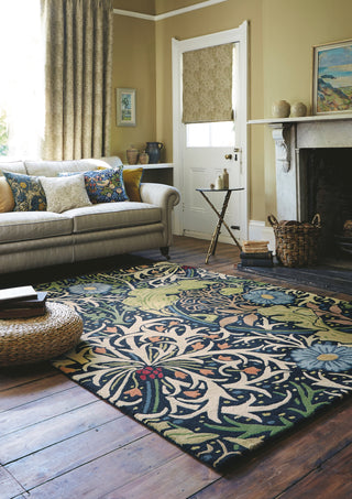 Brink and Campman Seaweed Ink Area Rug by Morris Co x Emery Walker's House Room Image Feature