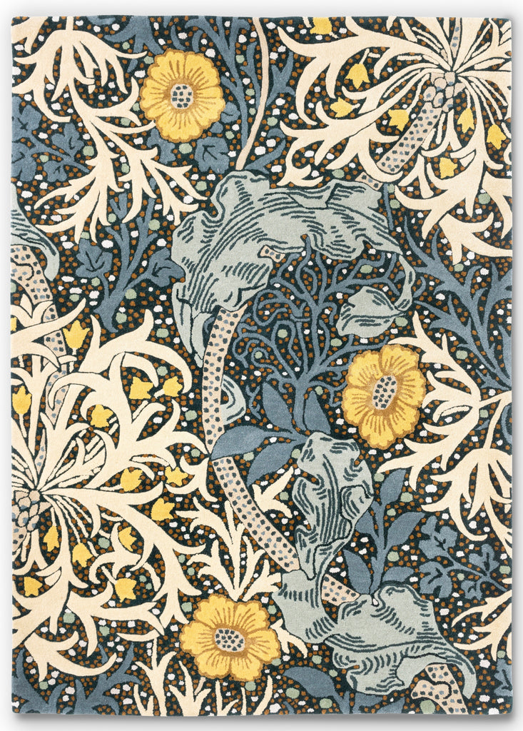 Brink and Campman Seaweed Teal Area Rug by Morris Co x Emery Walker's House main image